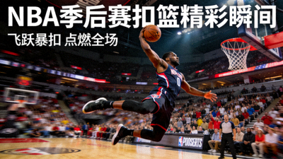 NBA季后赛扣篮精彩瞬间视频封面 - 球员飞跃扣篮